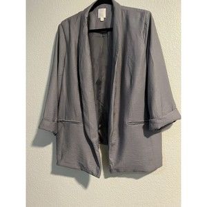 Lauren Conrad Women's XXL  Gray Classy Blazer Jacket 3/4 Sleeve AH1